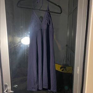 Elegant Halter Neck Dress in Deep Blue